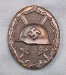 Photo: German WWII Black Wound Badge, Stamped Brass