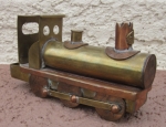 Photo: British Victorian Era Trench Art, Shell Brass Train, 6.5 Inch Length