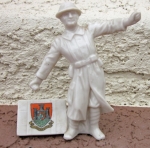 Photo: British WWI Crestware "The Bomb Thrower", Dorchester