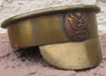 Photo: US WWI Trench Art Ashtray, Visor Hat, German .77 Shell Casing 1917