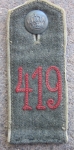 Photo: Insignia Cloth German WWI Feldgrau Enlisted Shoulder Strap, IR 419, St.Mihiel Offensive